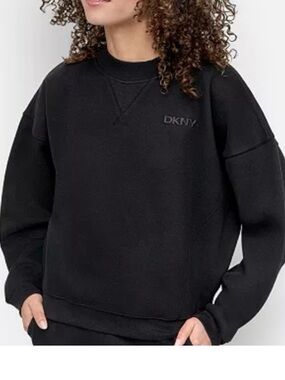 DKNY Black Crewneck Pullover Sweatshirt